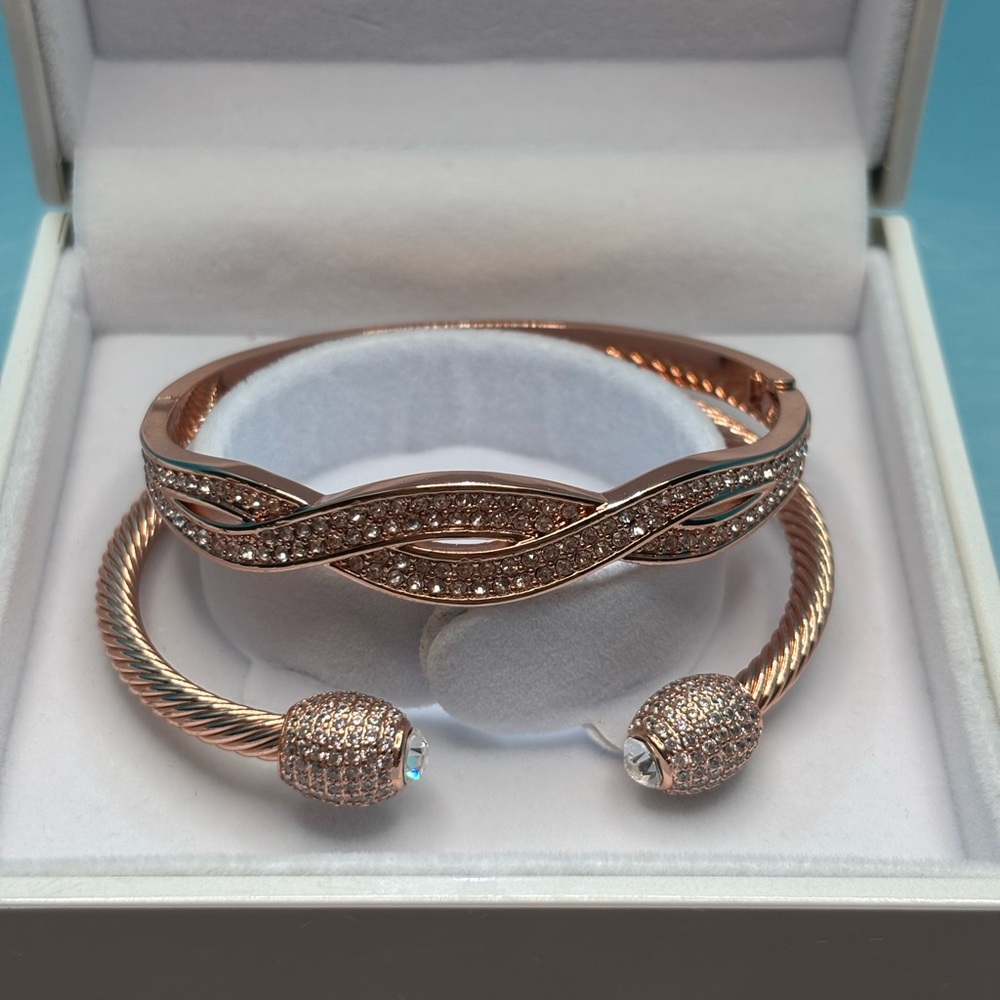 Sophisticated Rose Gold Tone Twisted Bracelets
